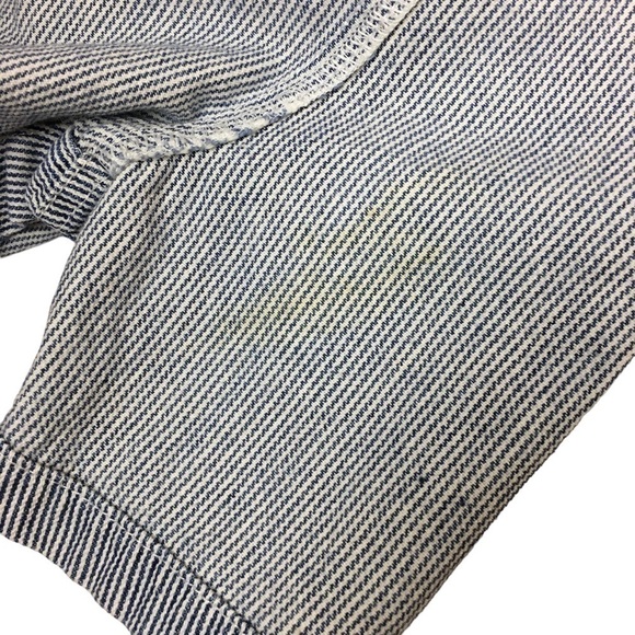 TOMMY HILFIGER Baby Overalls Denim Pinstripe Stripe Bibs Painter Patch Size 12M - Picture 11 of 13